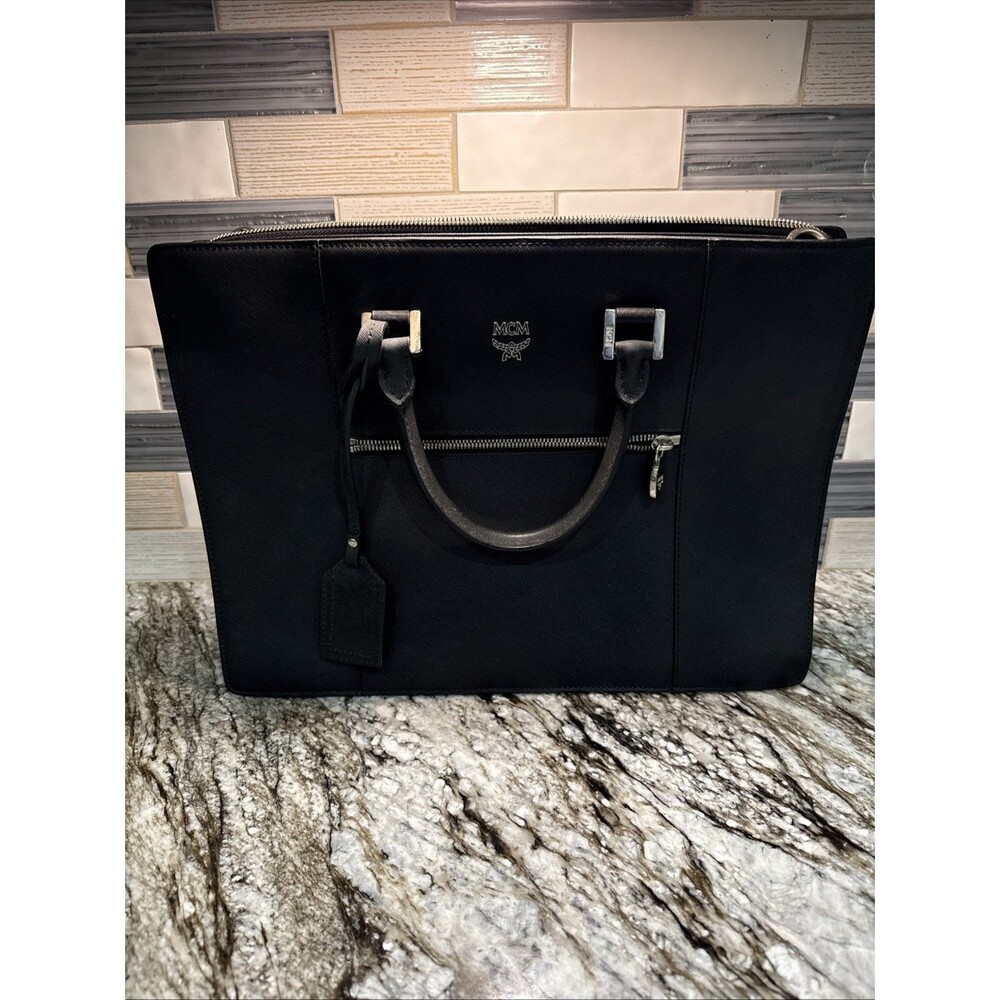 MCM Authentic Black Laptop Bag/ Briefcase 15”x11”x3”